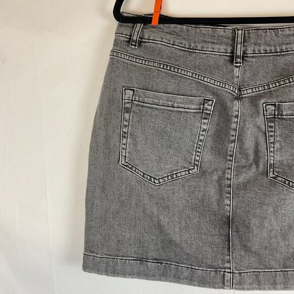 Ted Baker Denim Skirt 4 Gray US 10 Straight Pockets - Picture 7 of 9